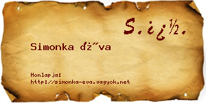 Simonka Éva névjegykártya