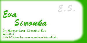 eva simonka business card